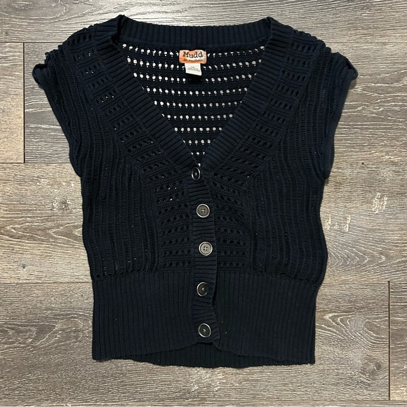 Mudd Tops - Mudd Black Knit Button-Up Top